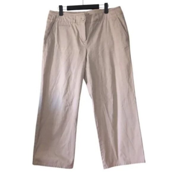 Talbots oatmeal signature cropped utility chino pants size 10 - Picture 1 of 7